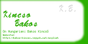 kincso bakos business card