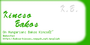 kincso bakos business card